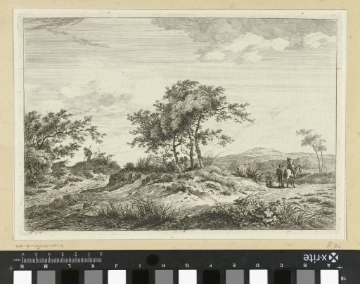 Landscape with rider and pedestrian