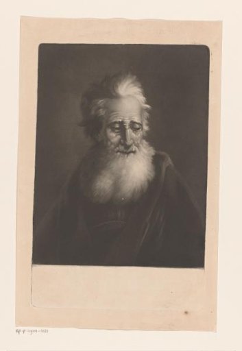 Head of an old man with beard and cloak