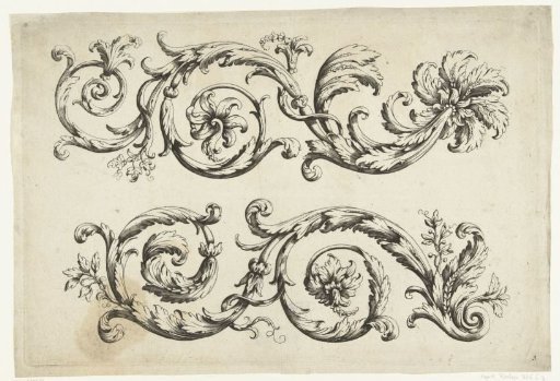 Two friezes of leafy tendrils