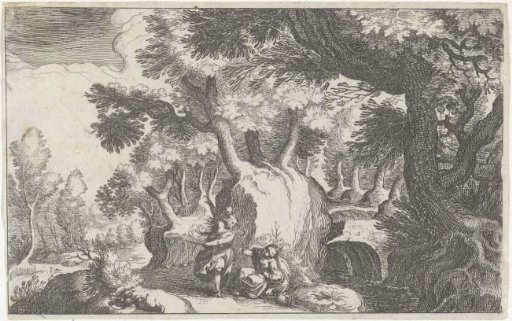 Wooded landscape with Hagar and Ishmael