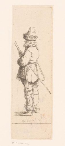 Standing man with a staff