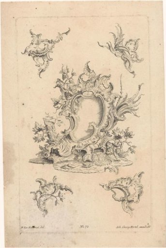 Cartouche with grape clusters