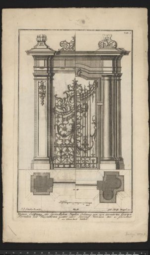 Garden portal with ironwork