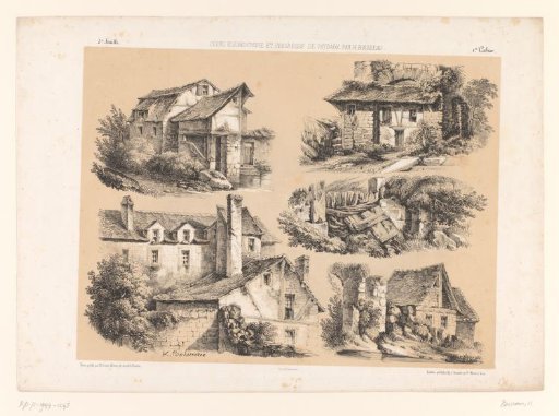 Five studies of houses and other landscape elements