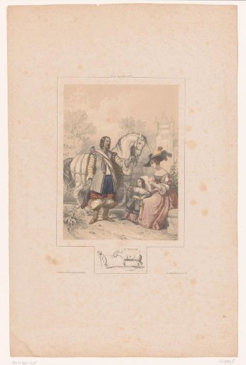 Courier delivers letter to an aristocratic lady