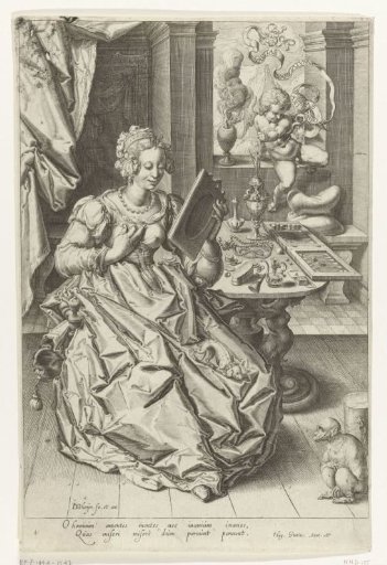 Allegory of Vanity (young lady with mirror and putto)