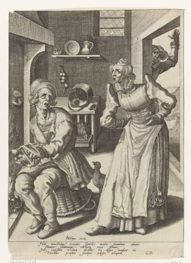 A quarreling woman and a spinning man