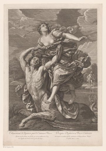 Deianeira Kidnapped by the Centaur Nessus, with Hercules with Arrow and Bow in the Background