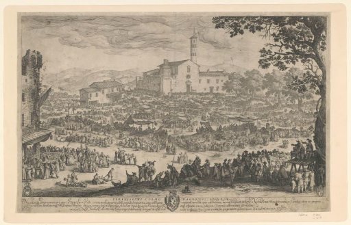 View of a market in Florence on the feast day of Saint Luke