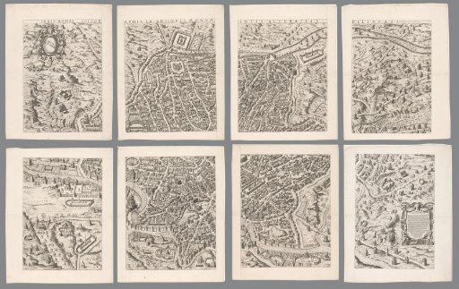 Map of Rome in Roman times, consisting of eight parts