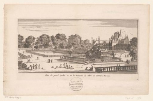 View of the Gardens and Tiber Fountain of the Château of Fontainebleau