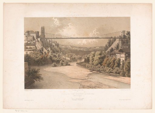 View of the suspension bridge over the Sarine, at Fribourg