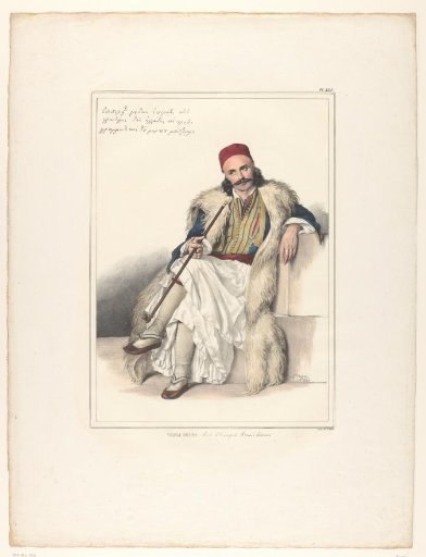 Portrait of Vasileios Goudas sitting with a pipe in his hand