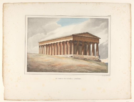 View of the Temple of Hephaestus with a seated figure