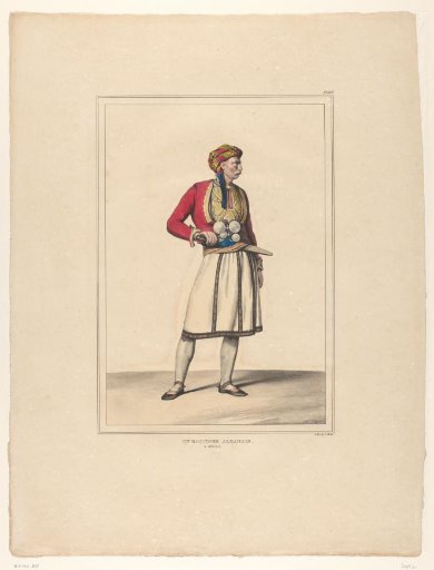 Standing Albanian butcher in Athens