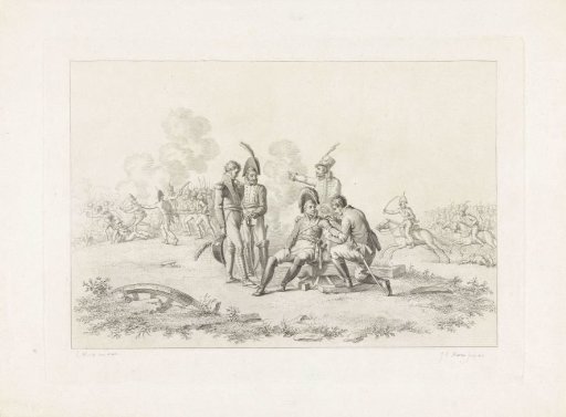 Prince of Orange wounded during the Battle of Waterloo, 1815