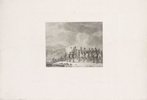 Scots presenting captured French standards to Wellington, 1815