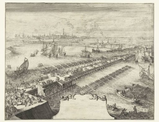Floating bridge of Parma across the Scheldt, 1585