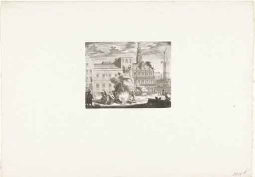 Burning of the Roman Catholic images after the departure of the French army from Utrecht, 1673