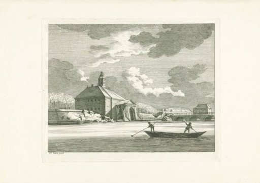 View of the sunken First Muiderpoort in Amsterdam from the Singelgracht