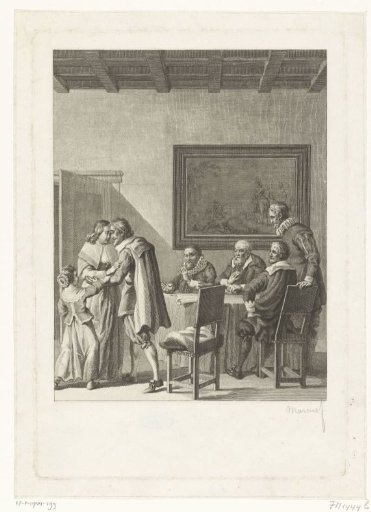 Hugo Grotius Reunited in Paris with His Wife Maria van Reigersberch and Daughter, 1621