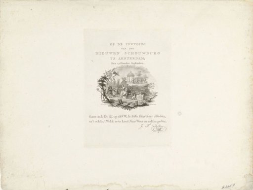 Inscription on the inauguration of the theatre on the Leidseplein in Amsterdam, 1774