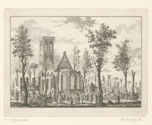 Church and Town Hall in Hilversum after the fire of 1766