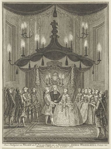 Marriage of William V, Prince of Orange-Nassau, with Wilhelmina of Prussia in Berlin on 4 October 1767