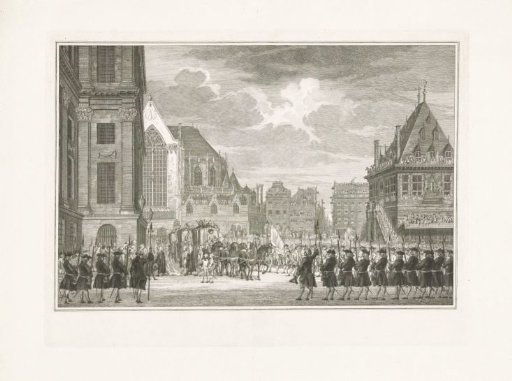 Arrival of William V and Wilhelmina of Prussia at the Town Hall on the Dam, 1768