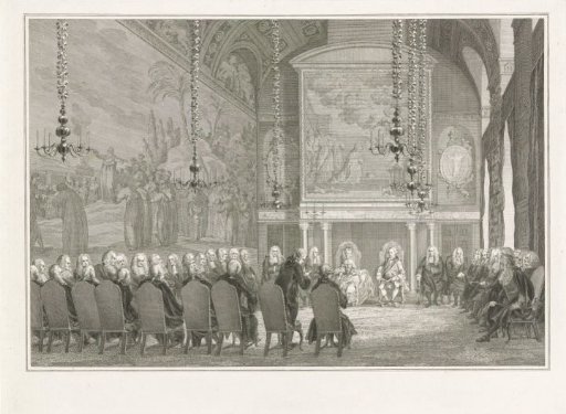 William V and Wilhelmina of Prussia received by the council, 1768