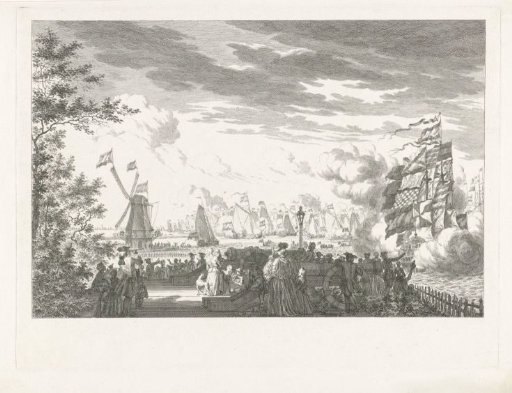 Sailing trip of Willem V and Wilhelmina of Prussia on the IJ, 1768