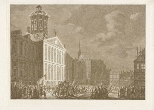 Illumination of the town hall for Willem V and Wilhelmina of Prussia, 1768