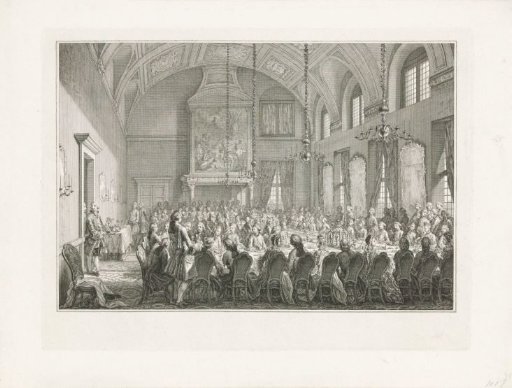 Banquet in the Schepenkamer for Willem V and Wilhelmina of Prussia, 1768