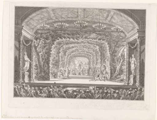 Theatrical performance in the Amsterdamse Schouwburg for the royal couple, 1768
