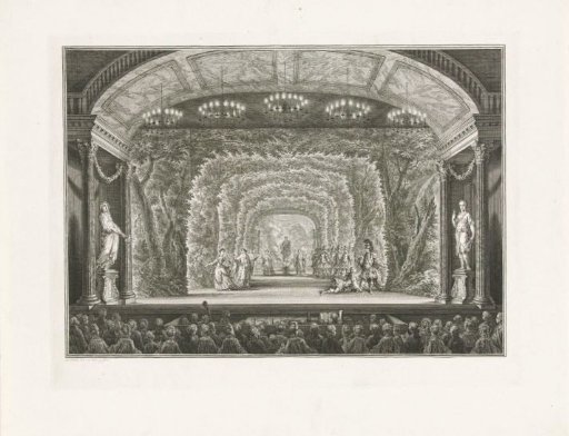 Theatrical performance in the Amsterdamse Schouwburg for the royal couple, 1768
