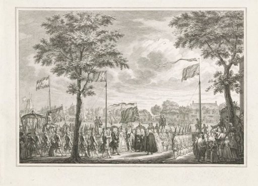 Farewell of Willem V and his wife at the Buitenamstel, 1768