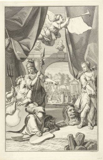 Allegorical title page with the offering of the keys, 1751