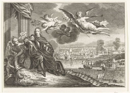 Painting with the Glorification of Cornelis de Witt, with the Raid on Chatham in the Background, 1667
