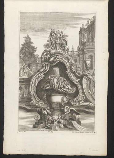 Fountain with swans