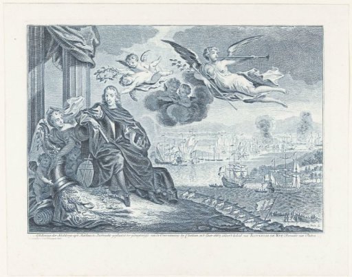 Painting with the Glorification of Cornelis de Witt, with the Raid on Chatham in the Background, 1667