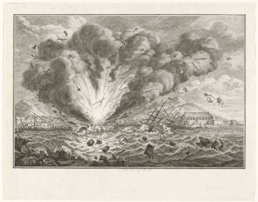 Explosion of the Warship Alphen in the Harbor of Curaçao, 1778