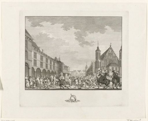 Attack on the Deputies of Dordrecht as They Ride Through the Stadthouder's Gate onto the Binnenhof, 1786