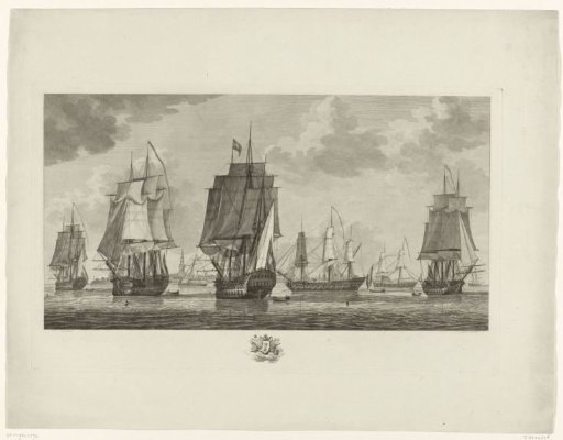 Dutch war fleet at the roadstead of Flushing, 1784