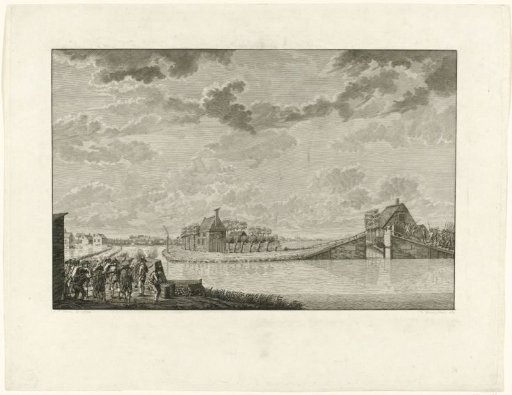 Attack at Ouderkerk aan de Amstel on the demolished bridge, 1787