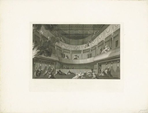 Hall of the Theatre on the Keizersgracht in Amsterdam at the Outbreak of the Fire, 1772