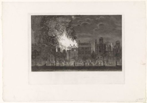 Fire at the Theatre on the Keizersgracht in Amsterdam Seen from the Opposite Side, 1772