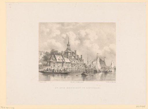 View of the Ooster Oude Hoofd Gate in Rotterdam