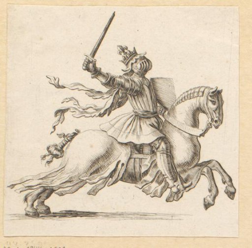 Knight on horseback in armor