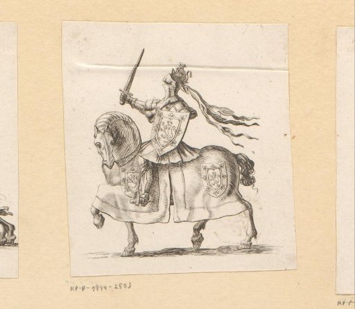 Knight on horseback in armor