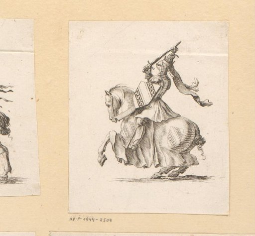 Knight on horseback in armor